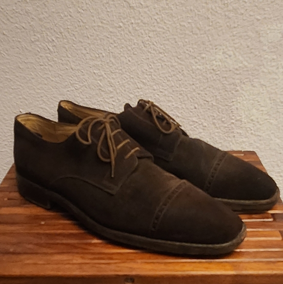 Mitchells Westport Men's Brown Oxford Seude Lace-Up Dress Shoes